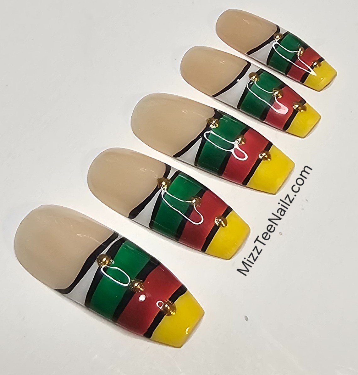 Press-On Nail Set #103: Black Pride 2