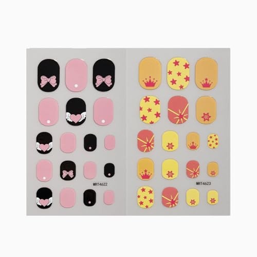 Colorful Nail Stickers Self Adhesive Full Nails Wraps Cute Cartoon Style-46
