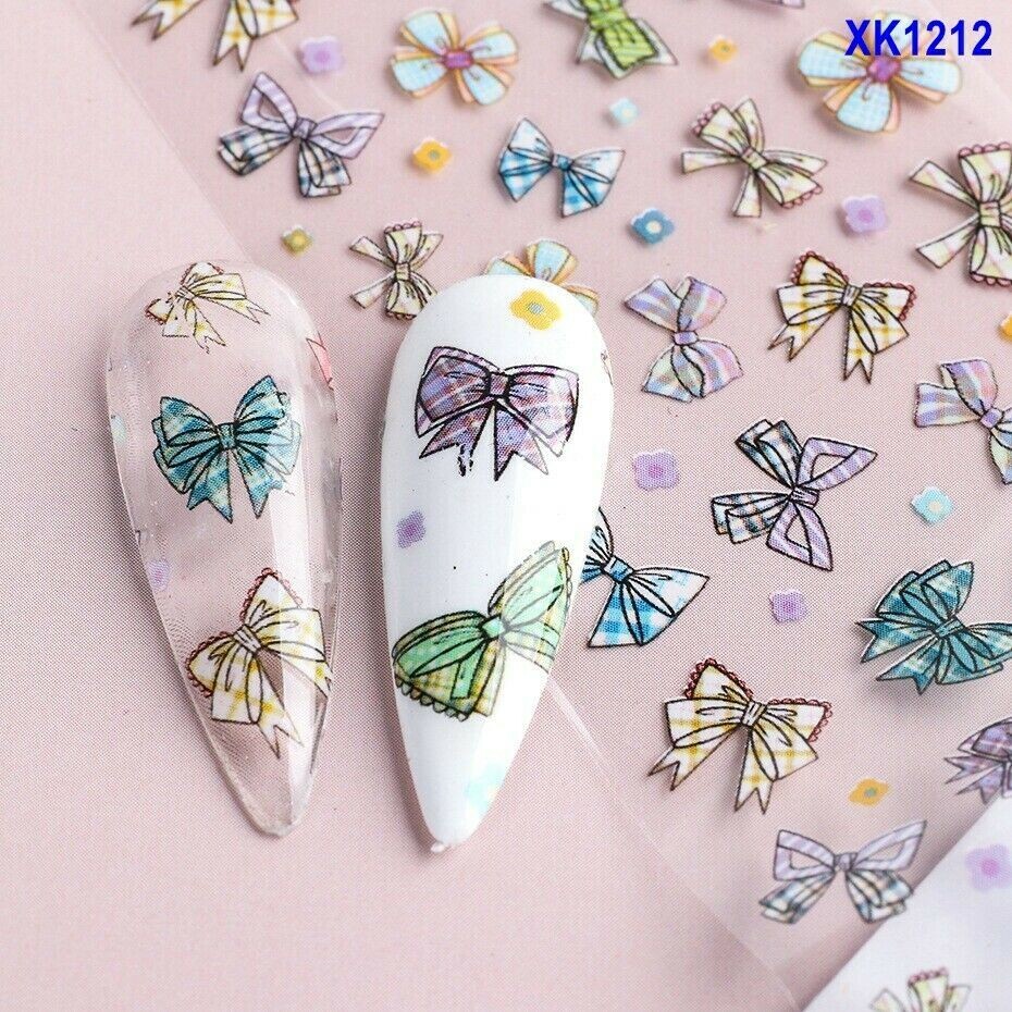 Bow Daisy Love Bowknot Flower Rose Nail Foil Transfer Sticker 10pcs 20X4cm 1212