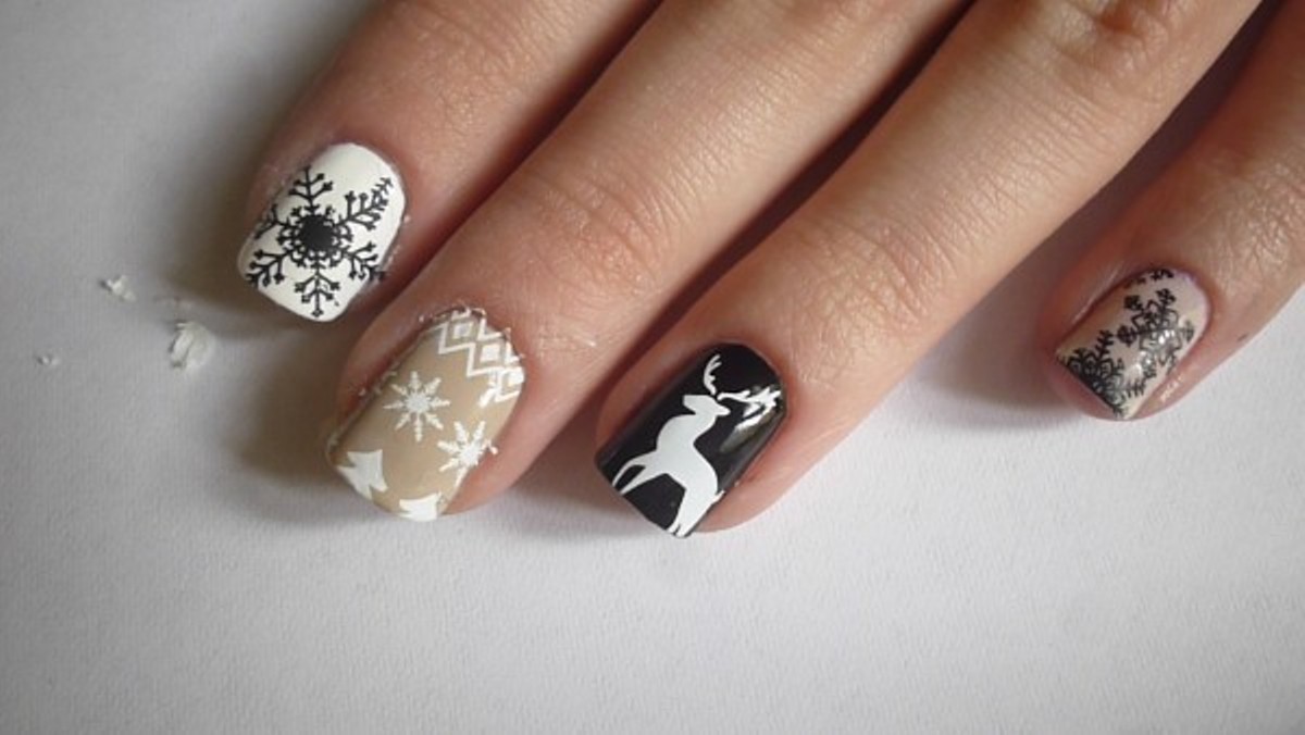 Christmas Tree Deer Fireworks Manicure Nail Art Stamping Template Image Plate