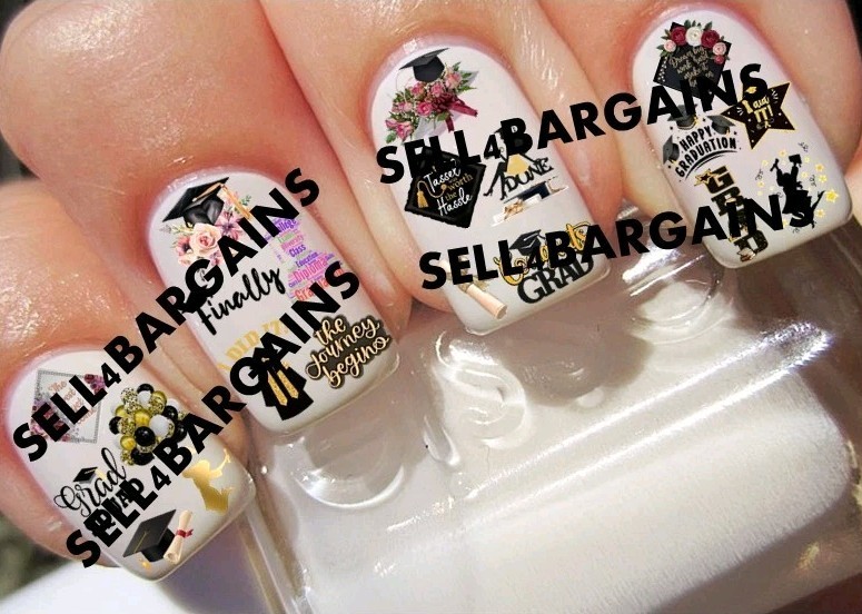 🎓 40 Class of 2026 Graduation Grad Graduate》20 Different Designs》Nail Decals