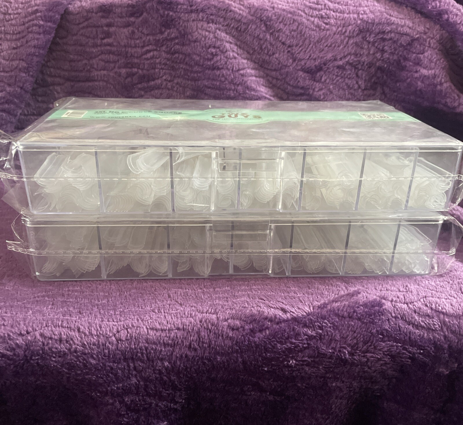 2- Two Guys The Nail Innovators 3XL No C-Curve Square Nail Clear Tips 360pcs
