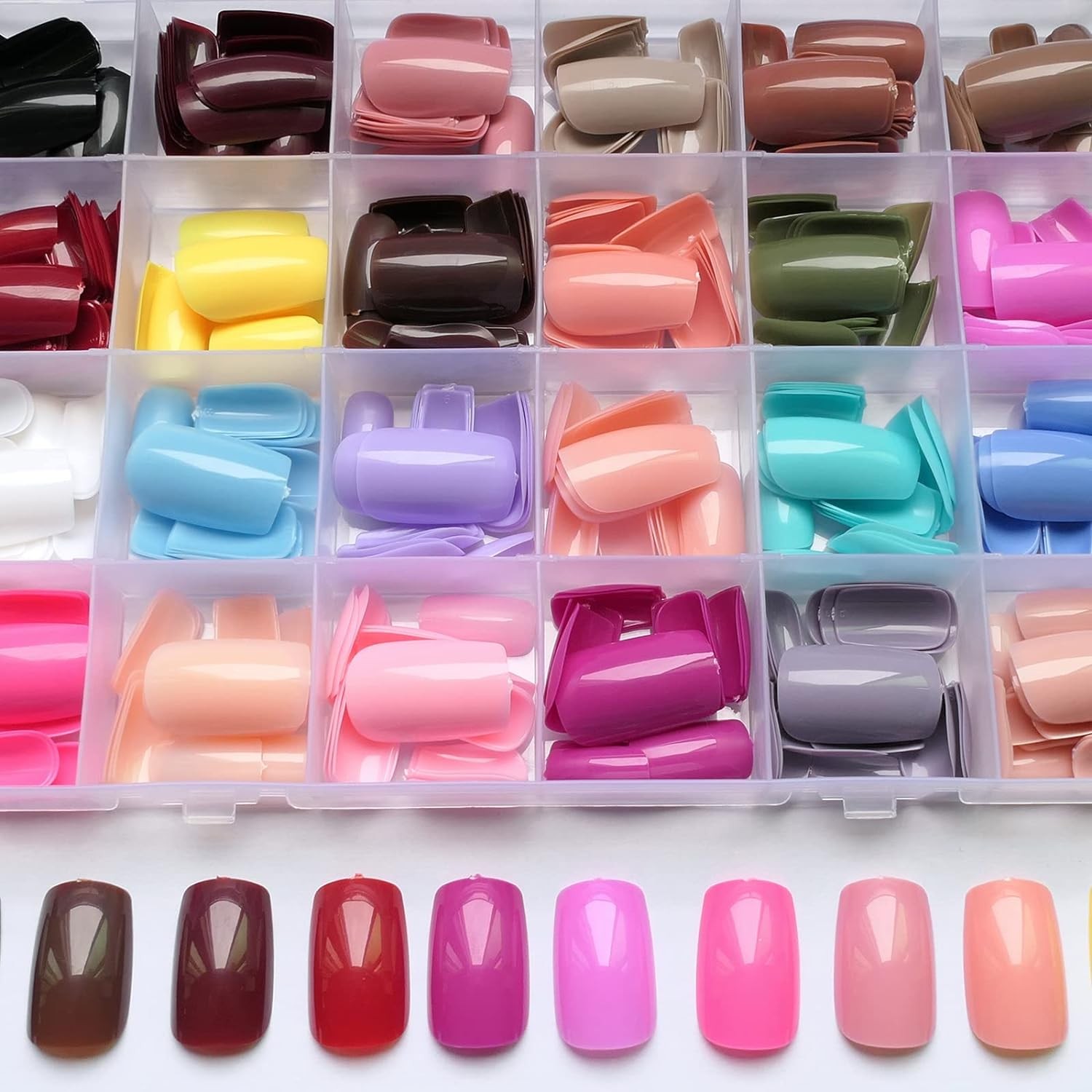 LoveOurHome 576pc Square Press on Nails Medium 1 Count (Pack of 1), Glossy