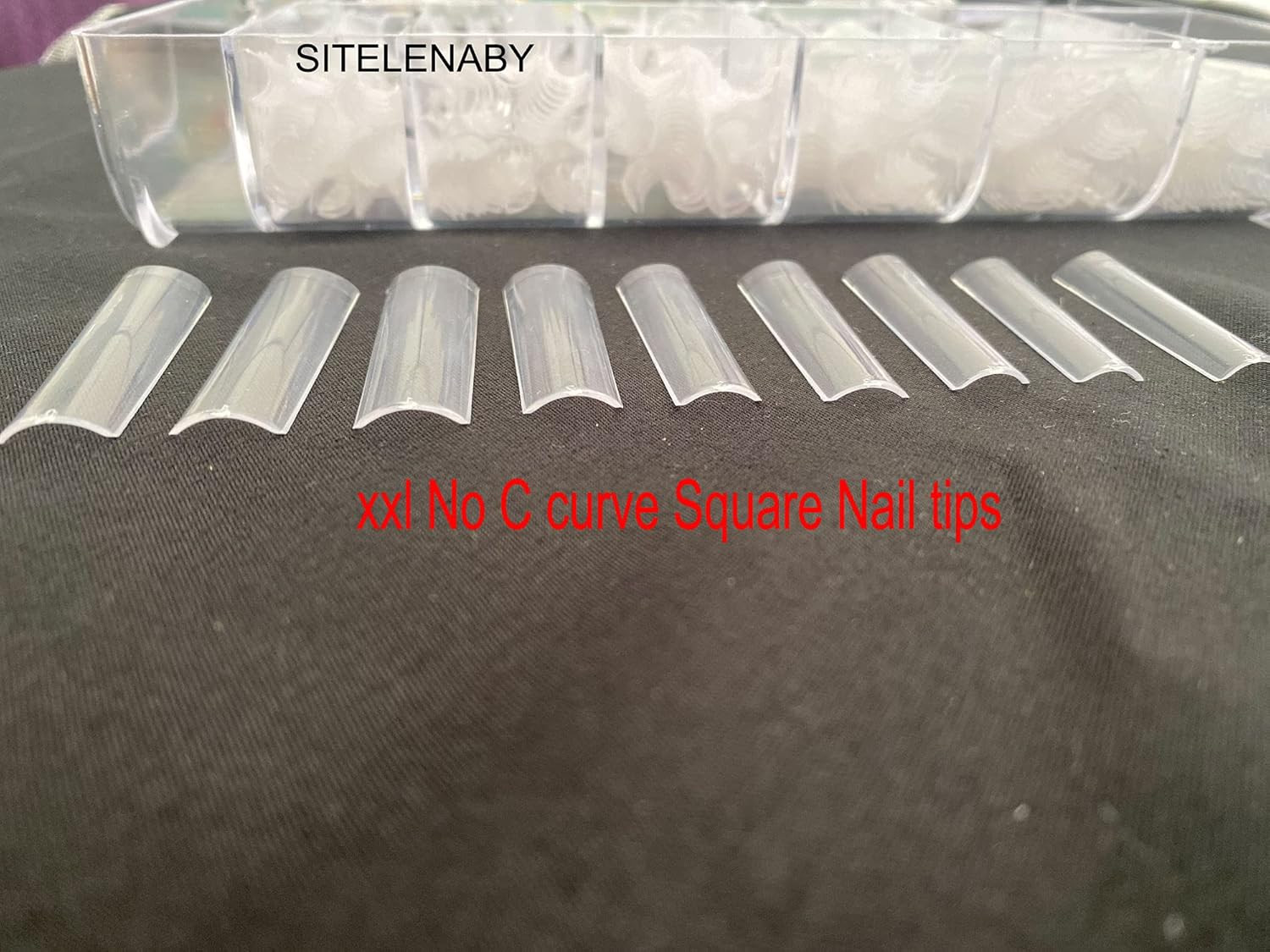 No C Curve Square Nail Tips Xxl，Acrylic Nail Tips Square, 500 Pcs Clear Fake Nai