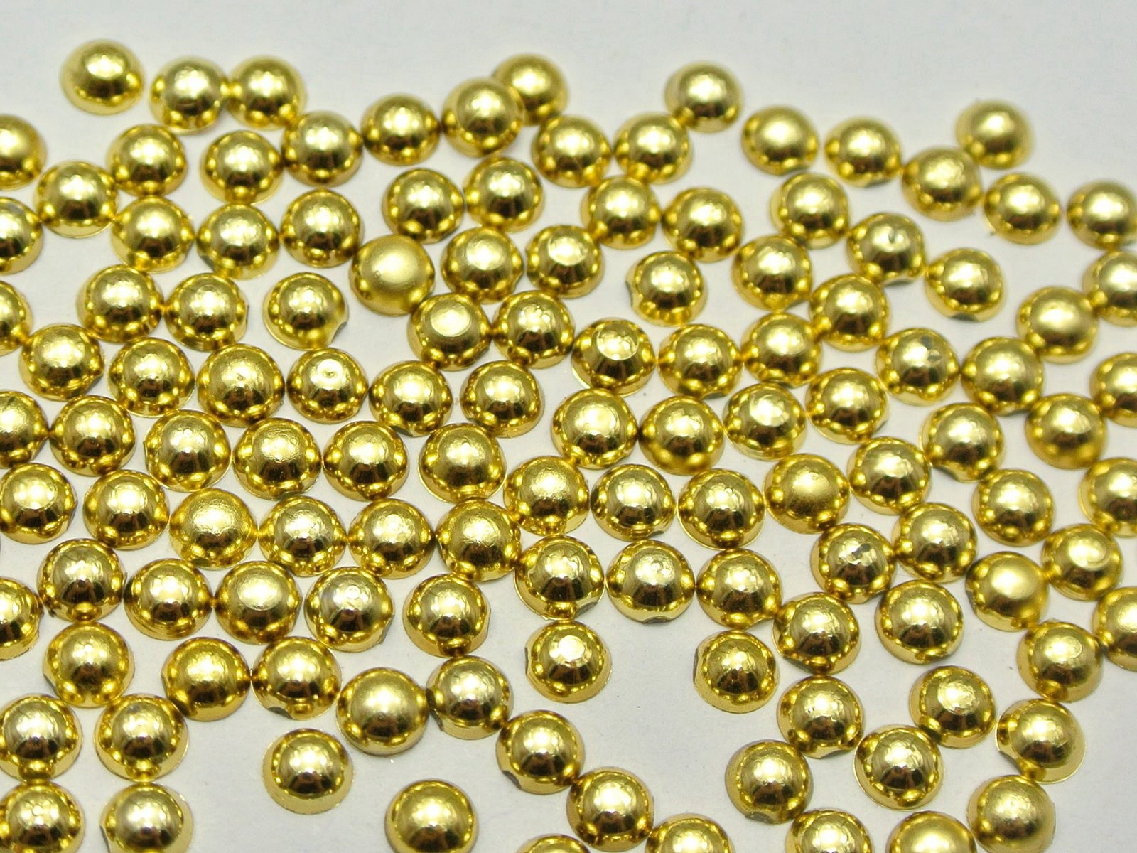 10000 Metallic Gold Flatback Round Tiny Half Pearl 2mm Scrapbook Nail Art