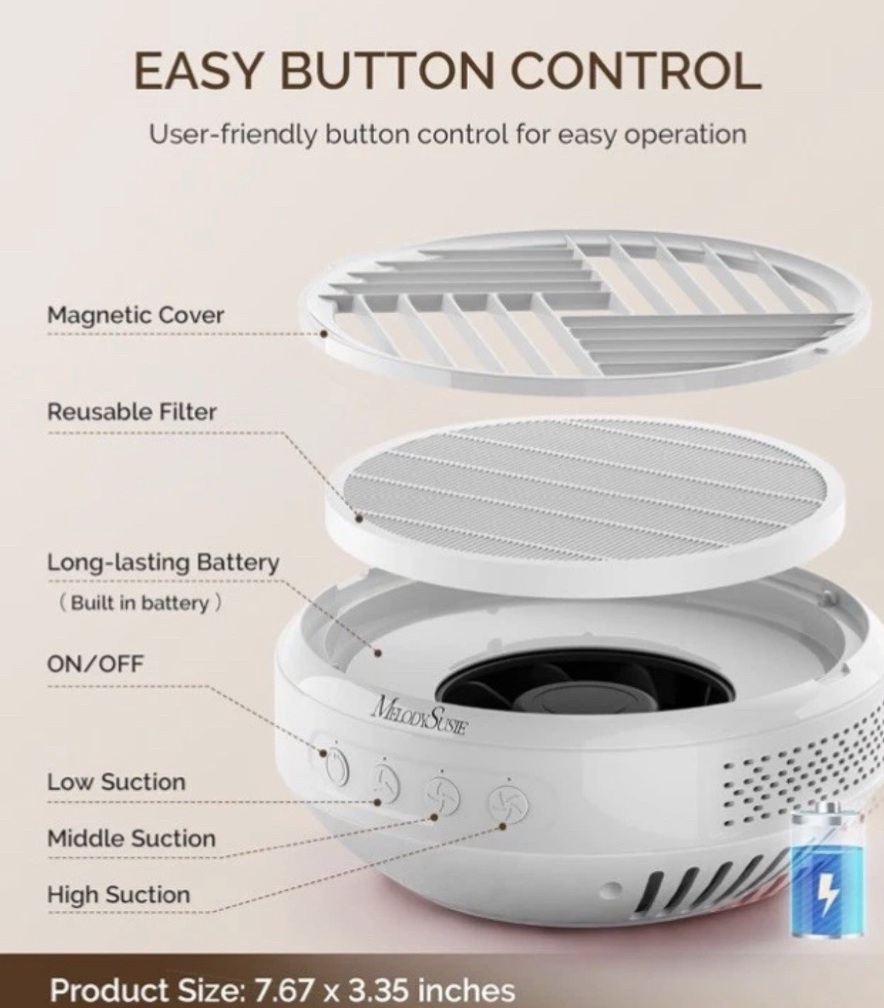 MelodySusie Nail Dust Collector And UV Nail Lamp Combo