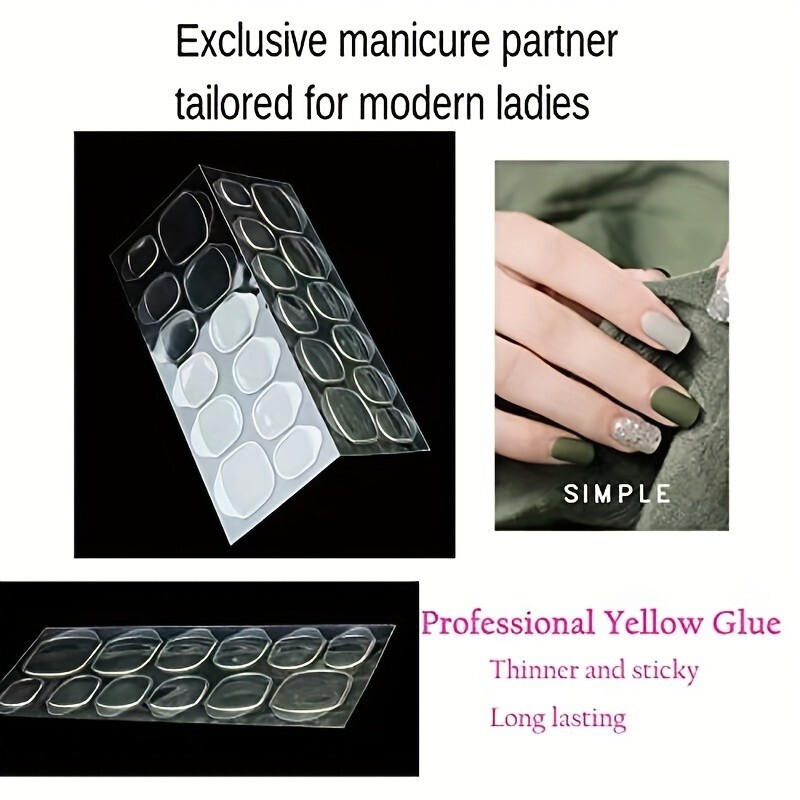 Long Coffin Shaped Full Cover Glitter Press On Nails – Leaf Design, Ballet Style