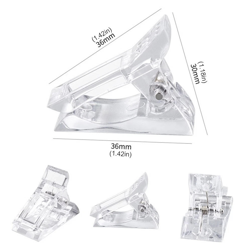 10 PCS Nail Tips Clip Quick Building Poly Builder Gel DIY Extension Clamp Clips