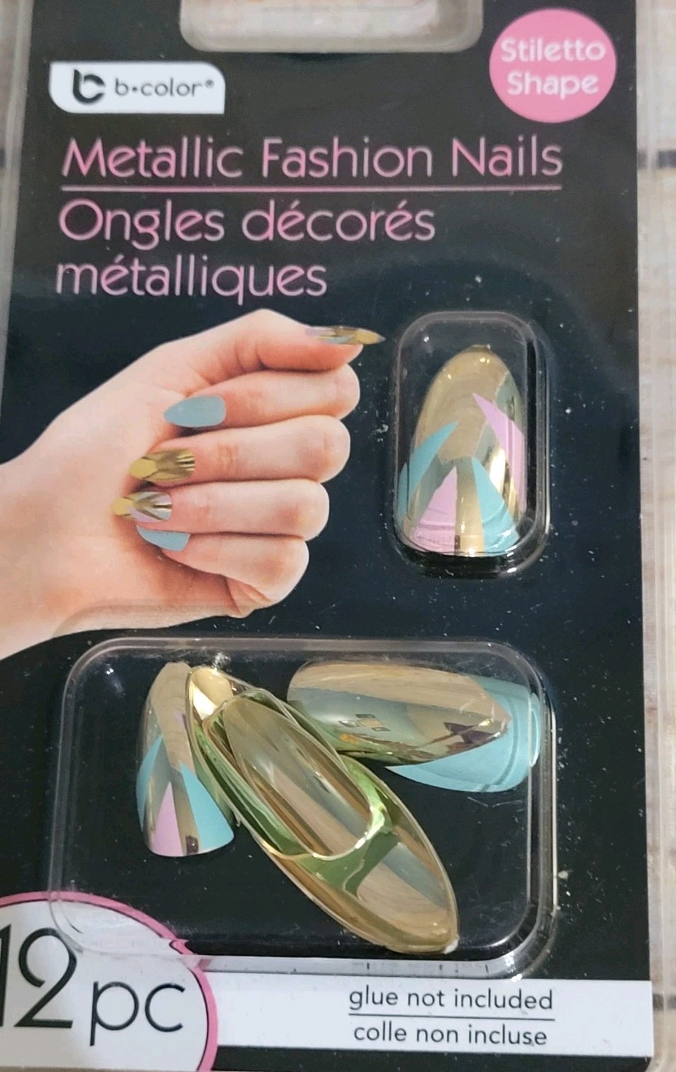 Artificial Nail Tips Set with Box Clear, Metallic, Pink Black New, Other
