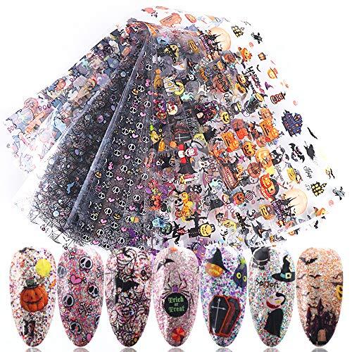 Halloween Nail Foil Set Fall Nail Decals Day of The Dead Nail Art Stickers