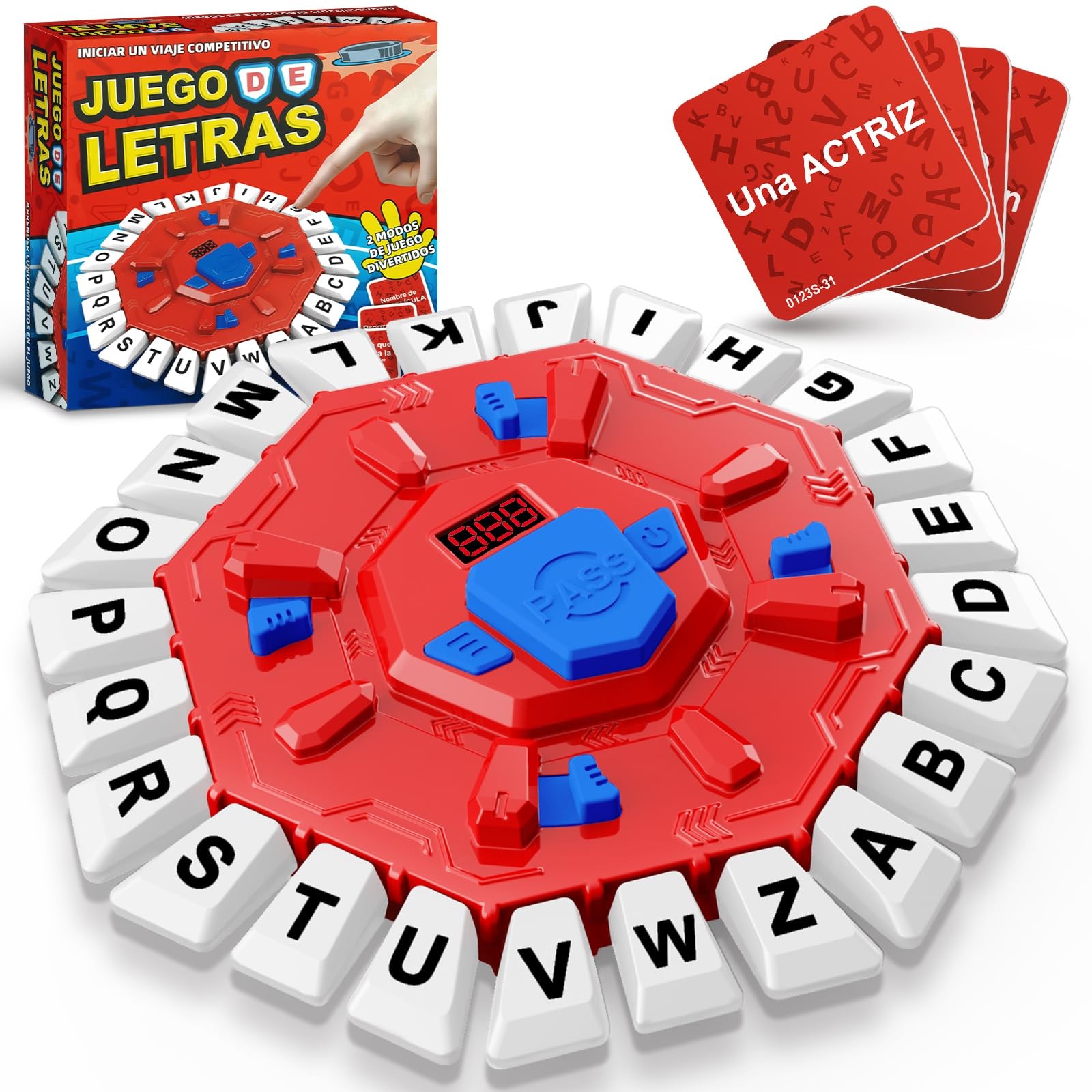 Resflycheng Juego de Mesa en Español con Pantalla Digital y 2 Small, Red