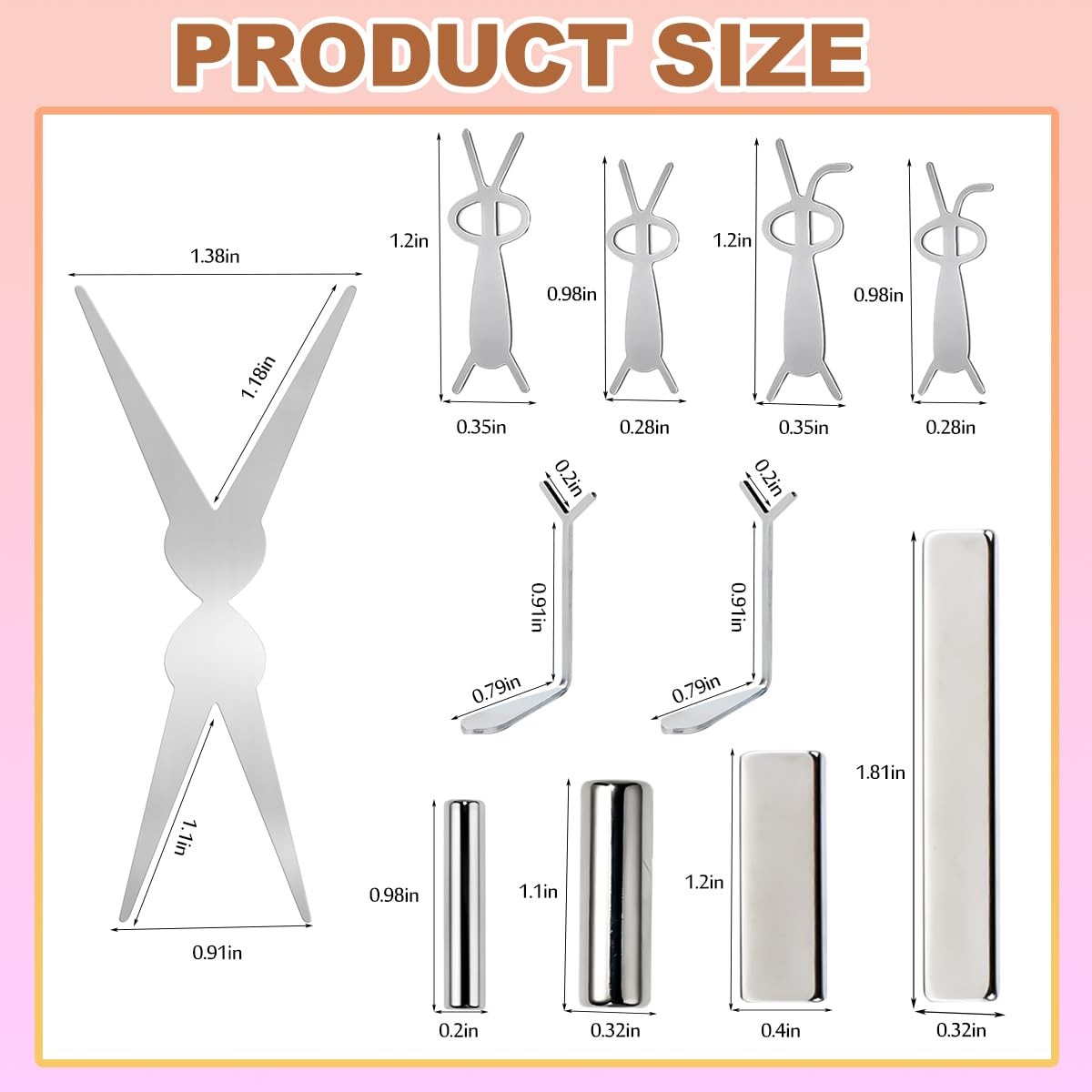 12pcs Cat Eye Magnet Set, Nail Magnet Tool with Scissor & Heart & Rabbit