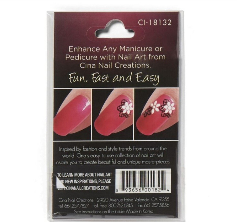 NWT CINA Nail Art Decals N°133055 Punky Princess & N°133527 Lacy Love!