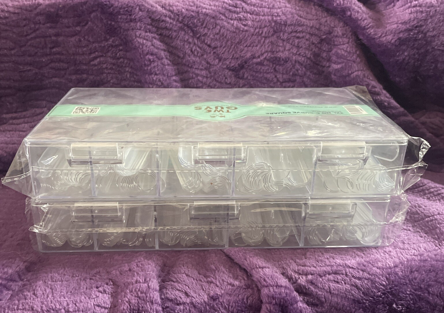 2- Two Guys The Nail Innovators 3XL No C-Curve Square Nail Clear Tips 360pcs