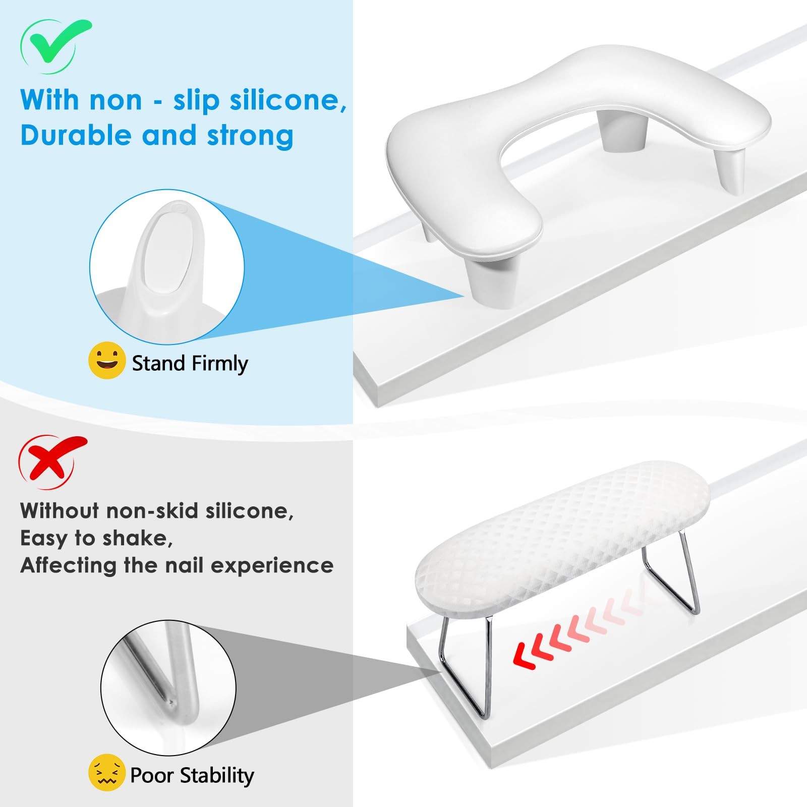 Arm Rest for Nails Tech U Shaped – Comfortable Manicure Nail Hand Rest Pillow…