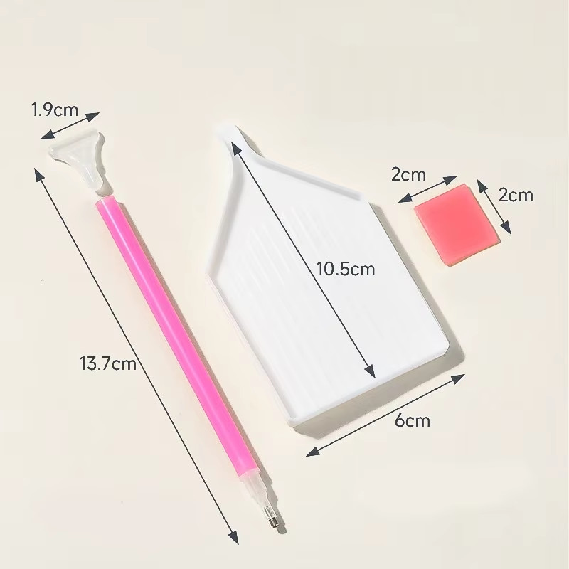 3Pcs Nail Art Rhinestones Pickers, Dotting Pen with Storage Tray Glue Clay for D