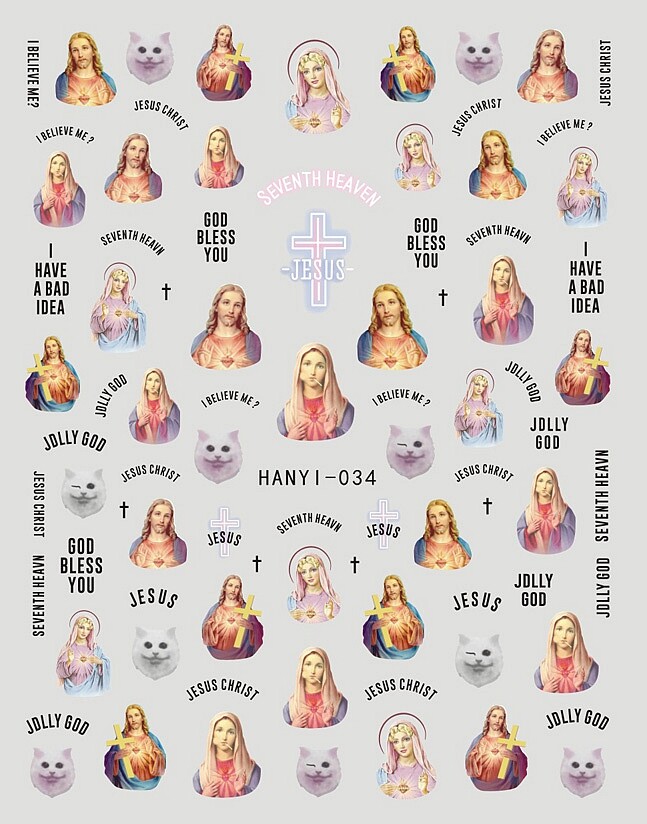 God Christ Jesus Nail Sticker Cross Love In God We Trust Nail Art Decals