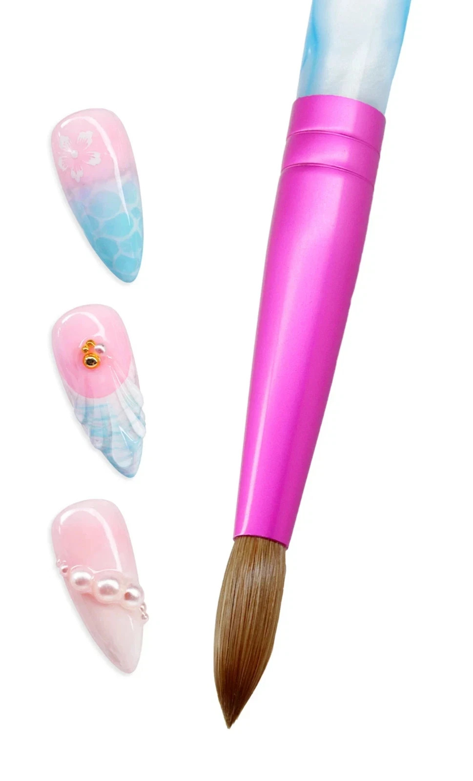 USA #1 Famous PANA Top Quality Kolinsky Acrylic Round Nail Brush – Sizes 8 To 14
