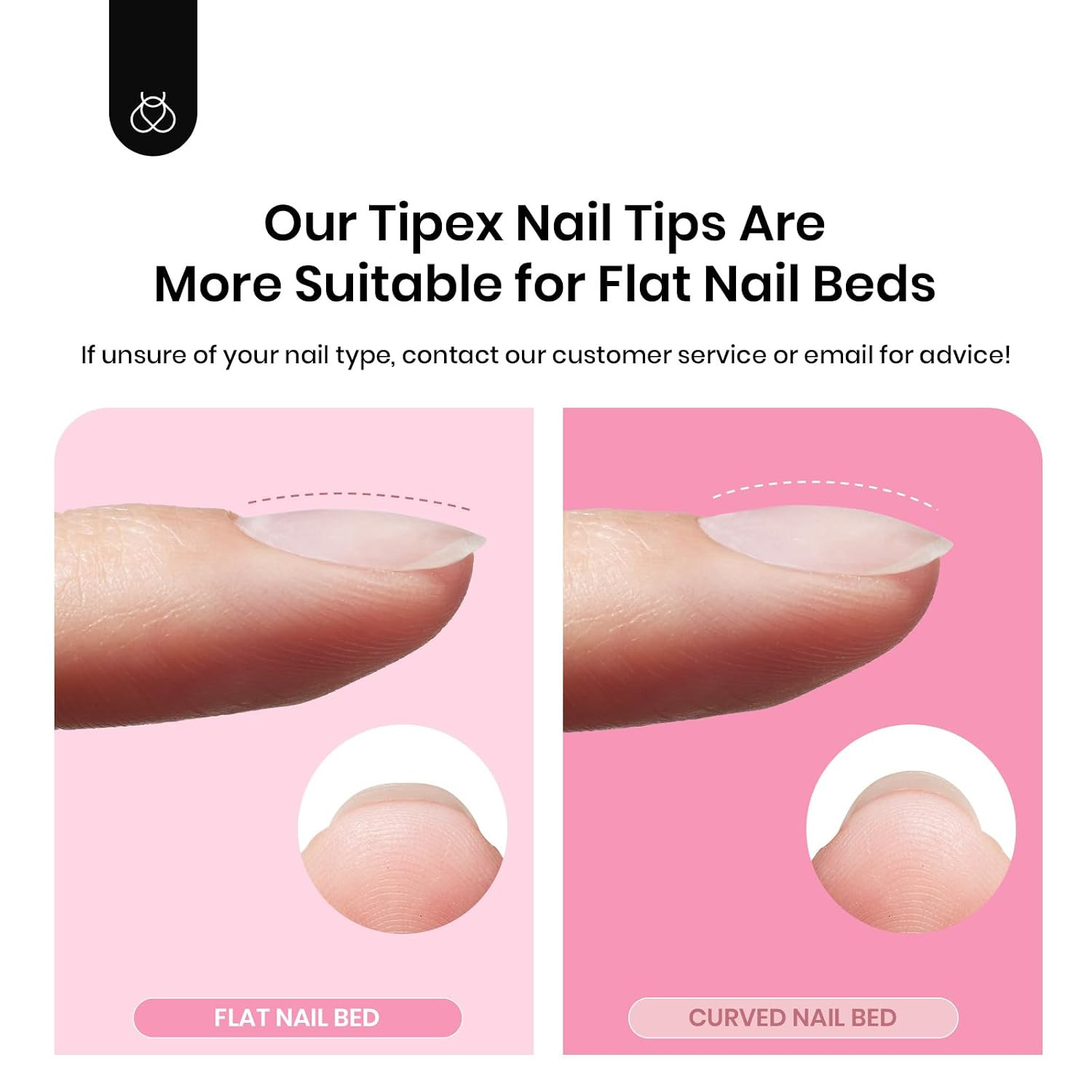 Tipex Instant Apex Nail Tips Kit, Medium Almond, 224PCS 16 Sizes 00-14, No Build