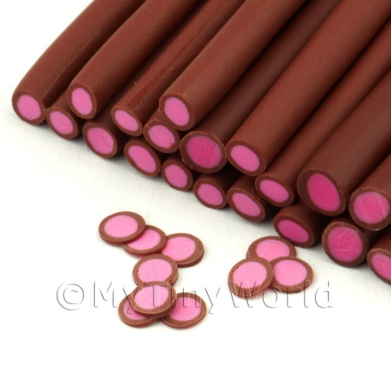 2 x Handmade Strawberry Fondant Nail Art Cane