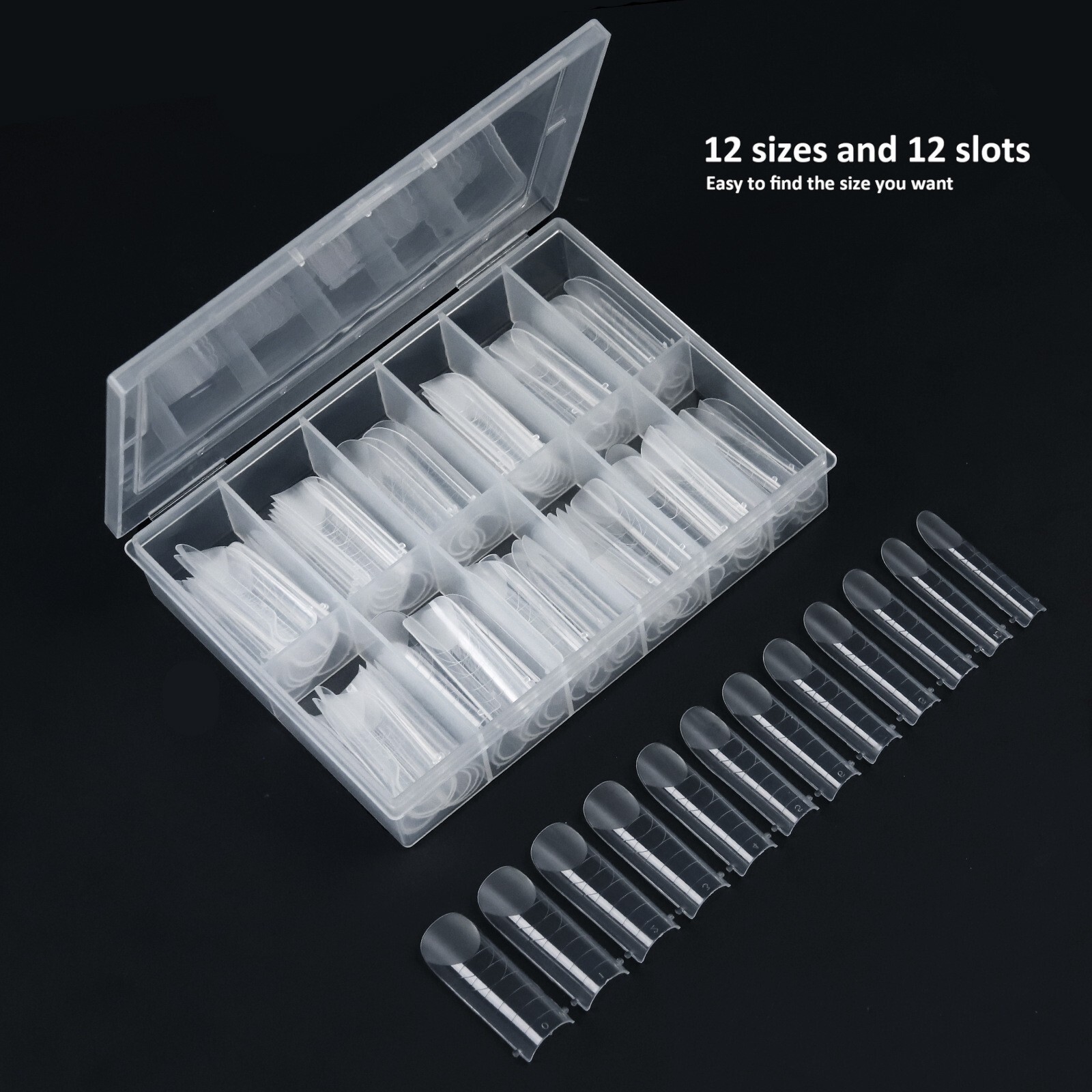 120pcs Coffin Extra long Nail Forms Nail Quick Building Gel Mold Tips Extension