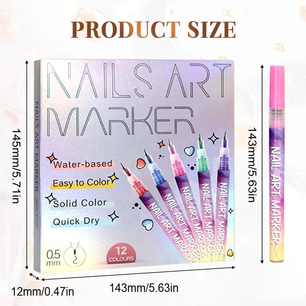 DIY Nail Art Polish Pen 3D Painting & Outline Brush for Beauty Manicure Decor