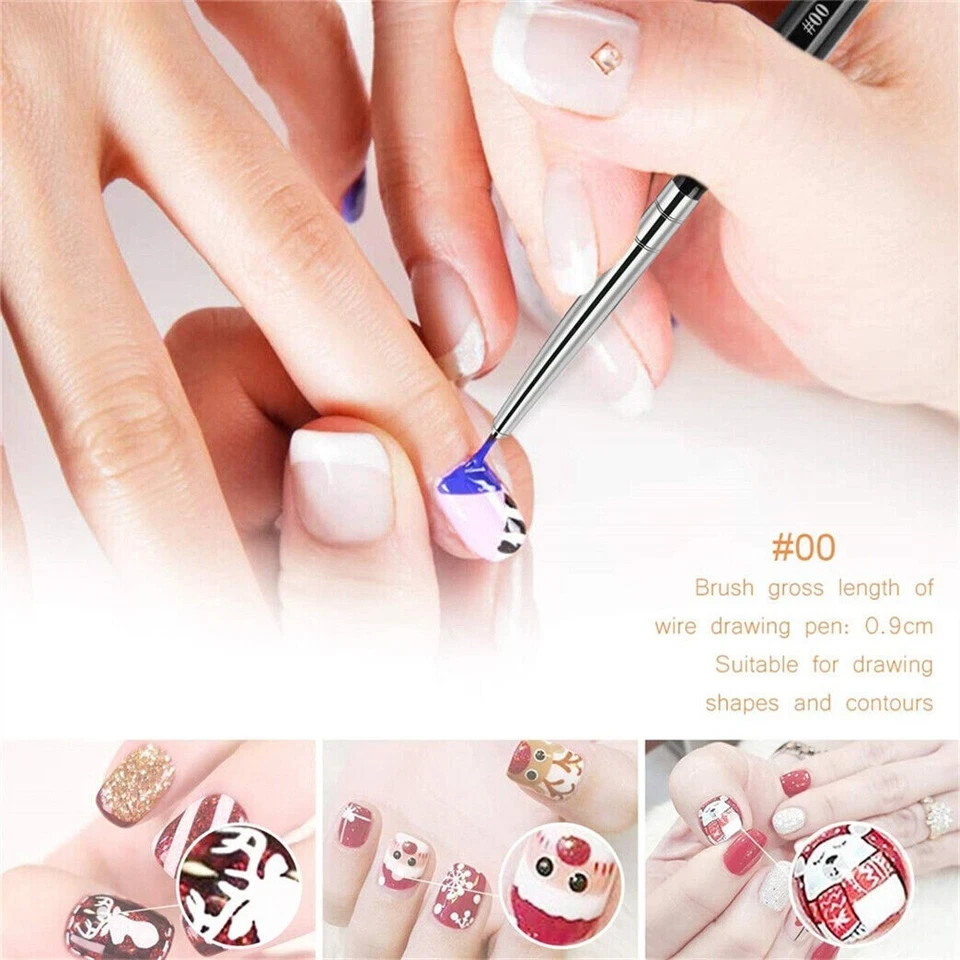 3Pcs Set NEW Nail Art Liner Brush Ultra-thin Line Drawing Pen Manicure Tool Tips