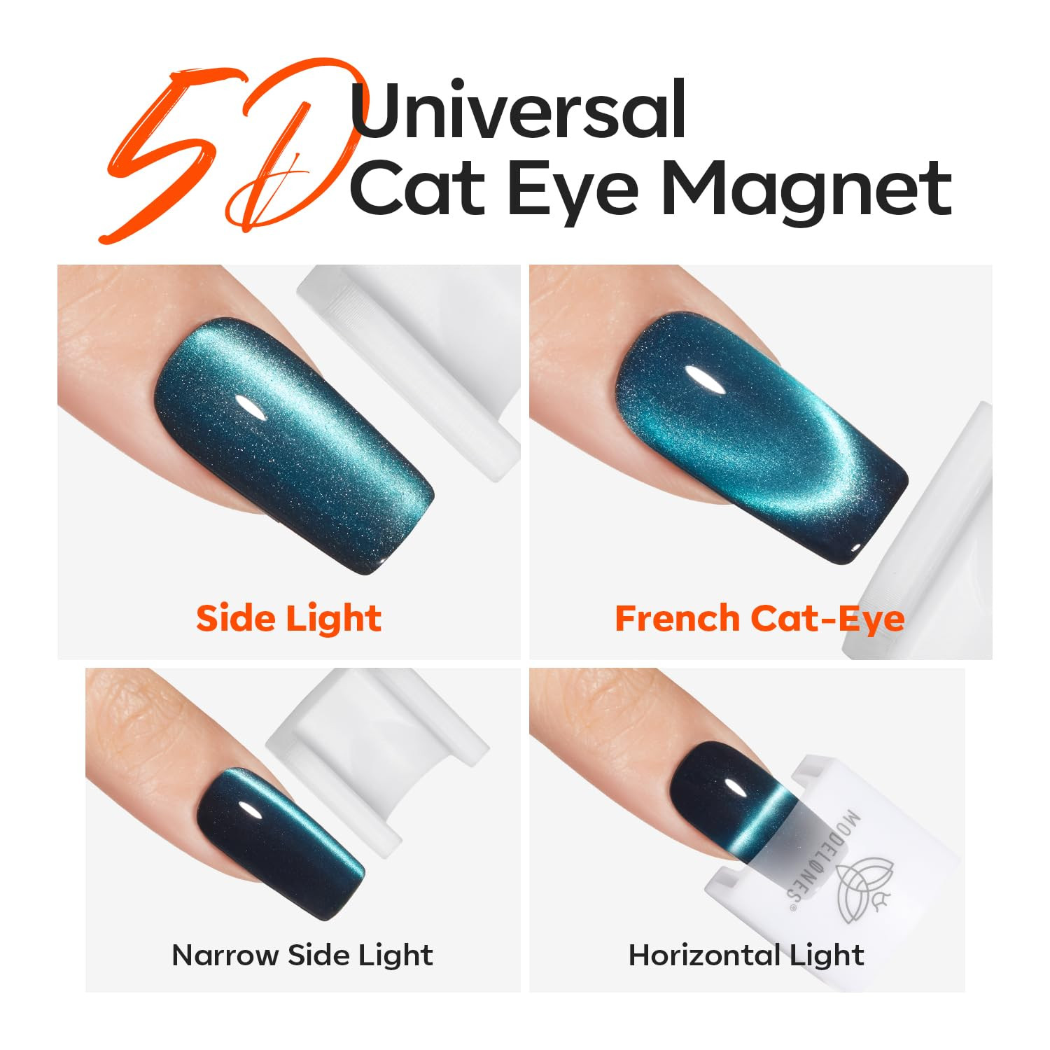 Cat Eye Magnet for Nails, 5D Aura French Glass Bead Wide Multi Cateye Effect Beg