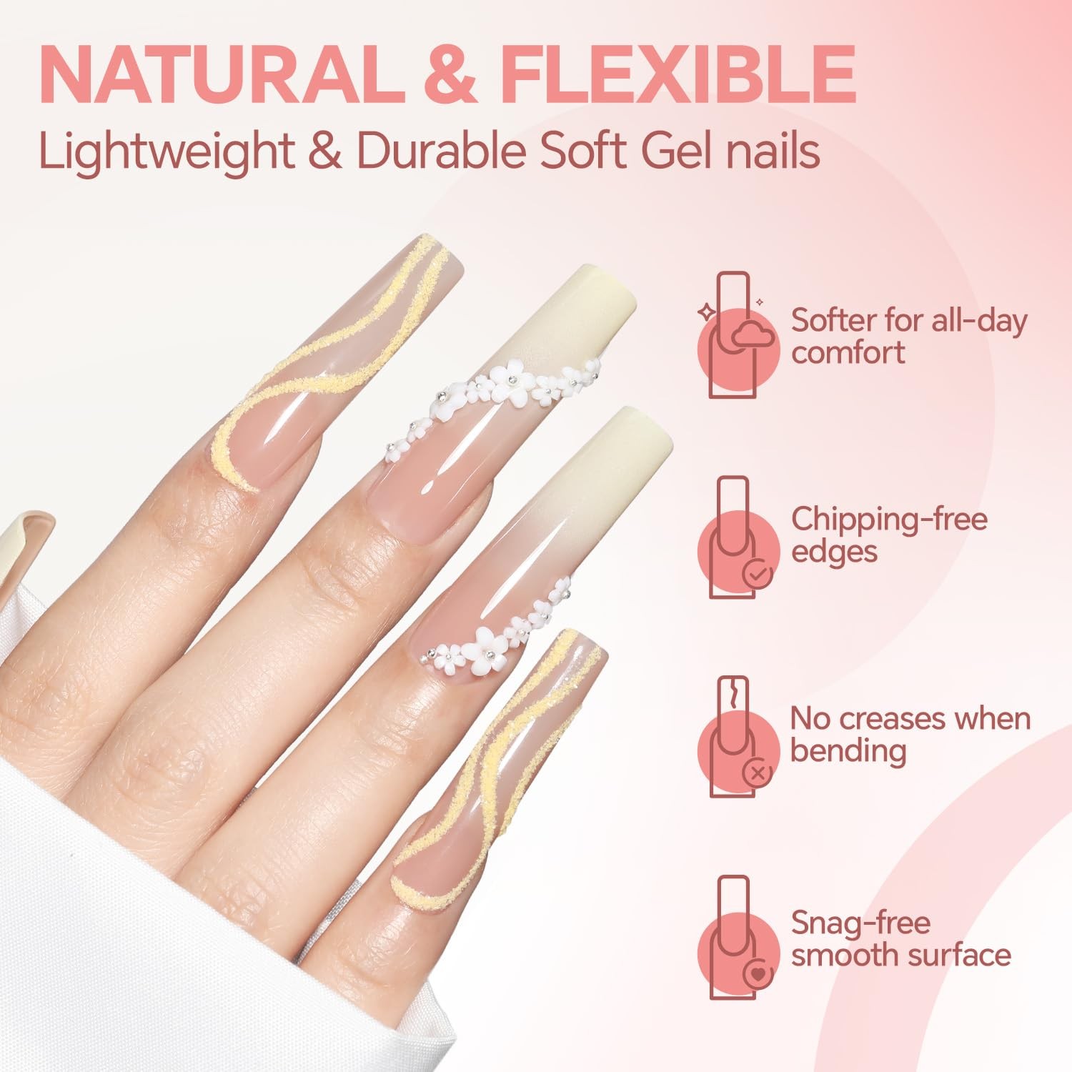 504 PCS Nail Tips Square: XXL No Curve Extra Long Tips with , 12 Sizes Clear …