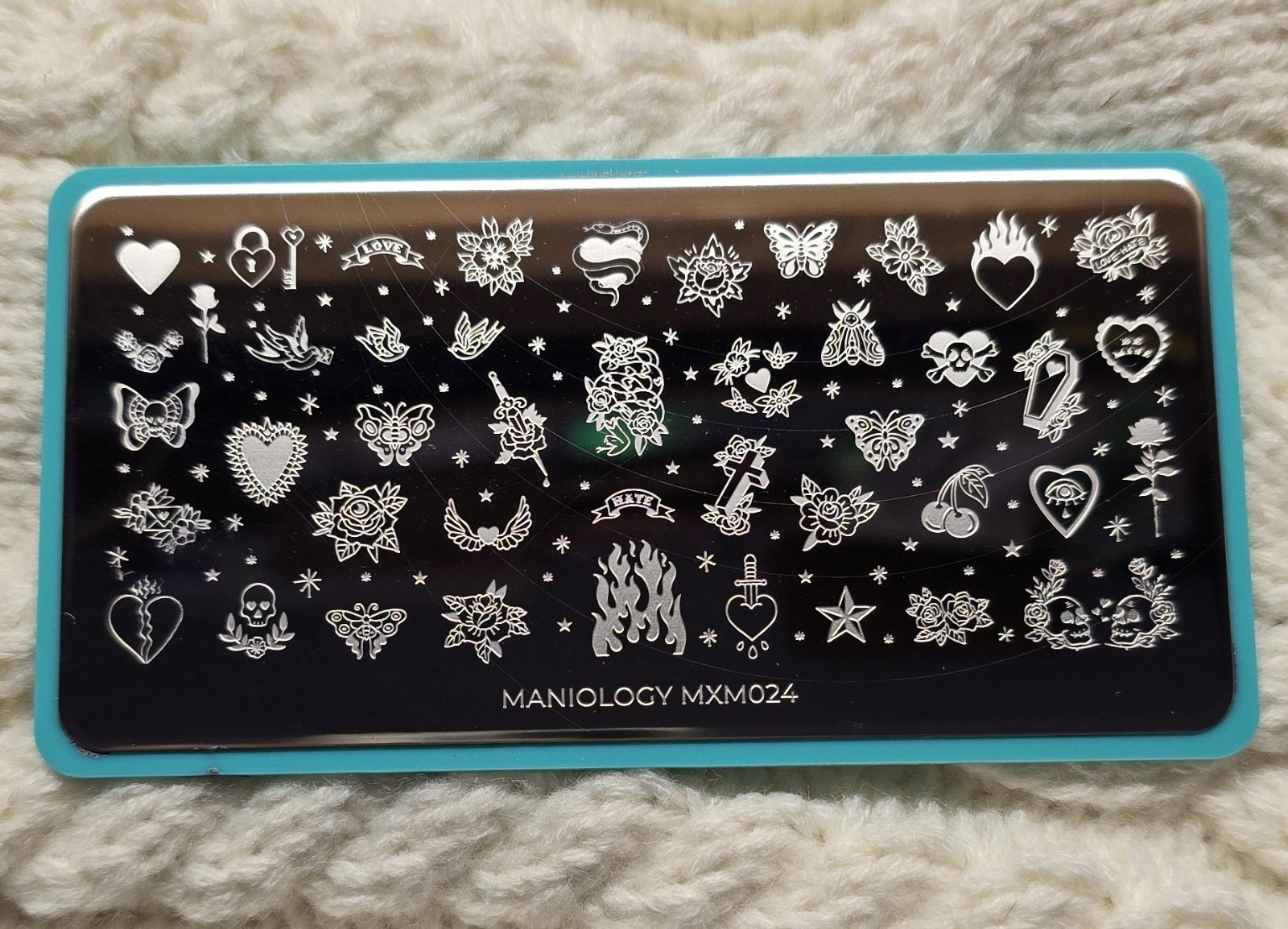 HTF Maniology Limited Edition MXM024 Stamping Plate Tattoo Hearts Valentine RARE