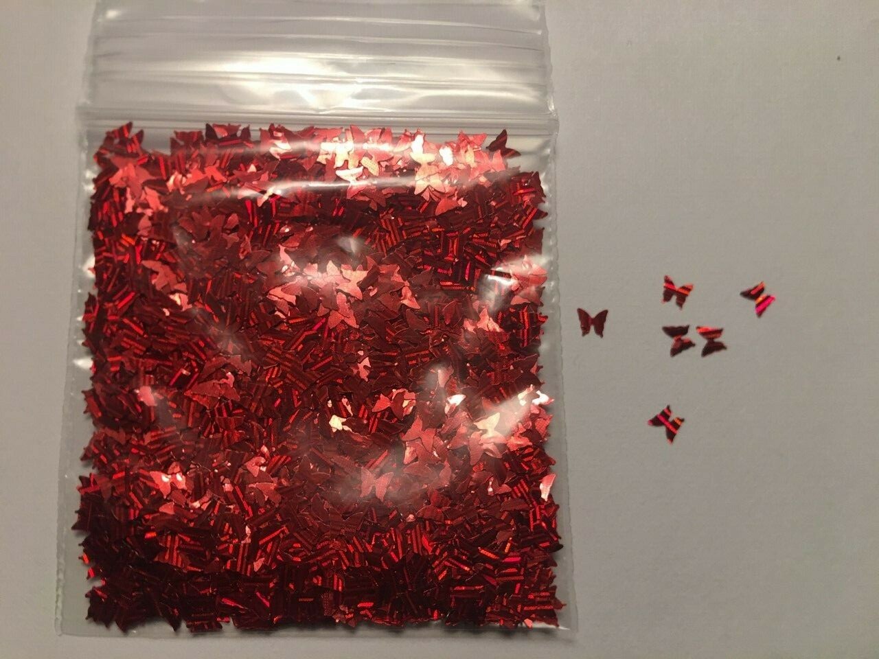V-Day NEW Laser BUTTERFLY (LOVE HOT RED EVIL)Glitter 1tsp-Nail Art Face Craft-US