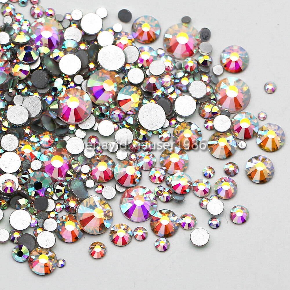 Top quality Crystal AB Rhinestones Flat Back Gems for Nails Clothes Craft Decor