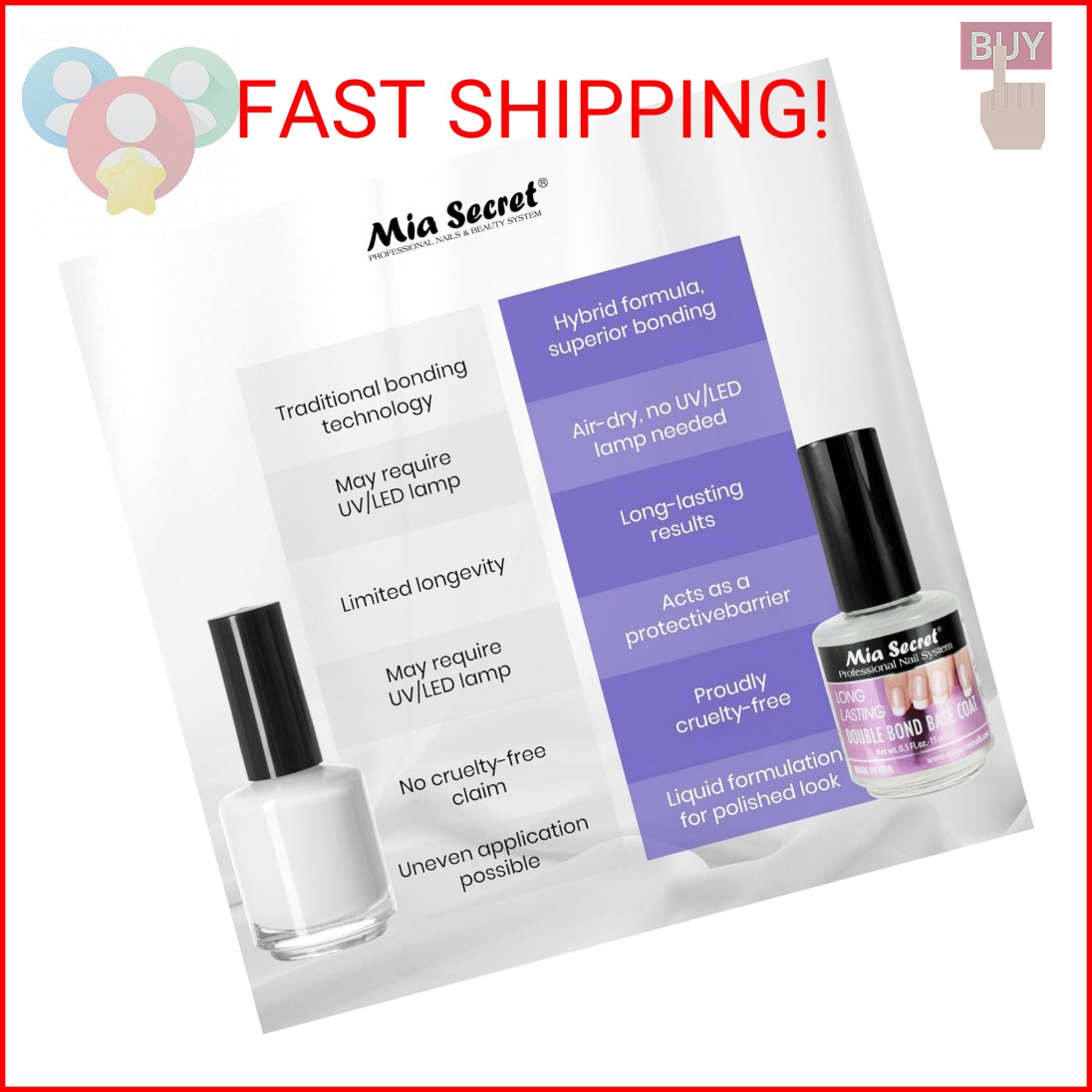 Mia Secret Professional Manicure Fast Dry Nail Polish 0.55 oz – Pick your color