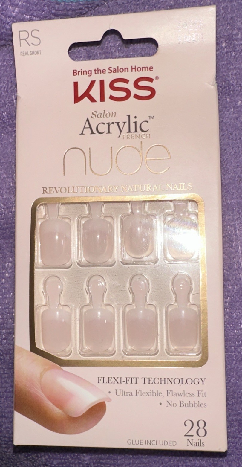 Kiss Salon Acrylic French Nude Natural Nails, Real Short KAN01 NEW