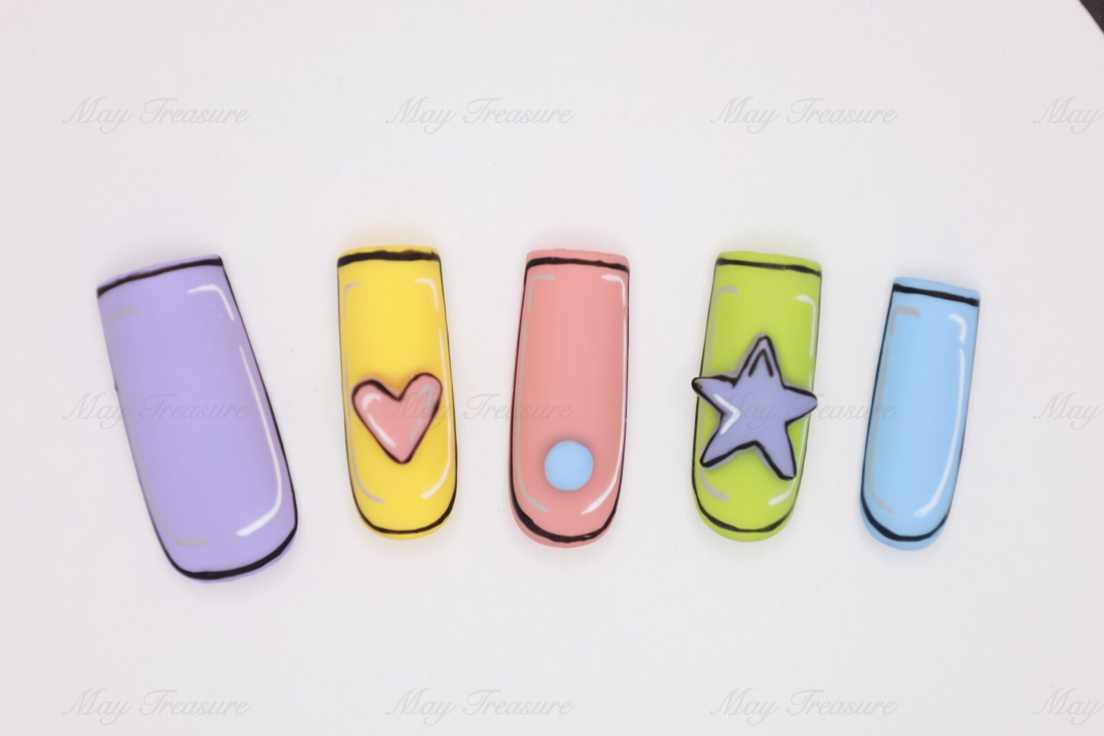 Playful Cute Cartoon Accents Handmade Disney Nail Art Fake Nails Press On Nails