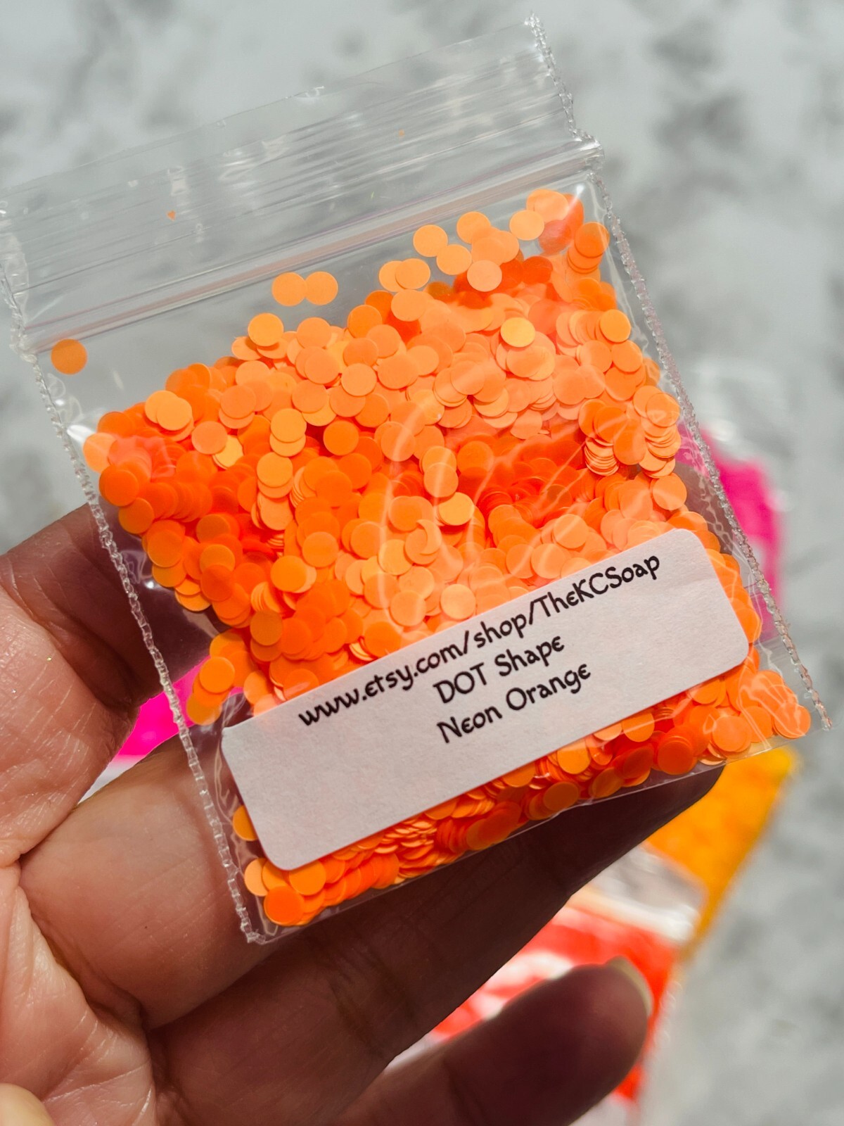 5G Neon Orange 3MM Dot Shape nail acrylic gel craft US Seller