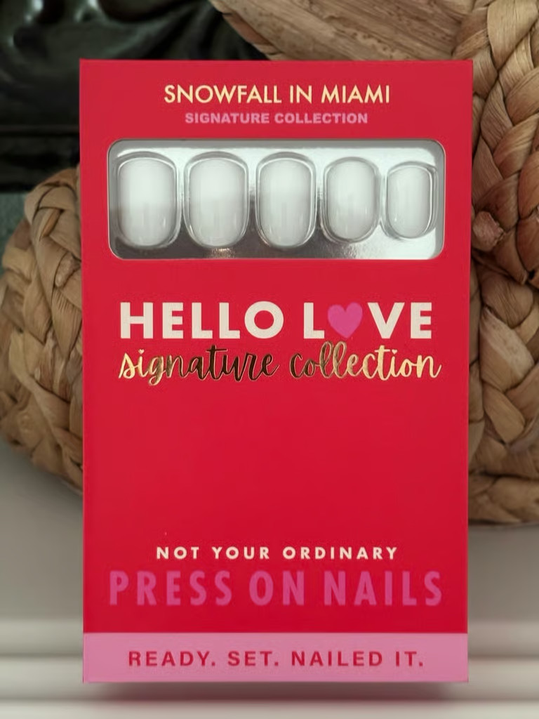 Hello Love Snowfall In Miami Press On Nails