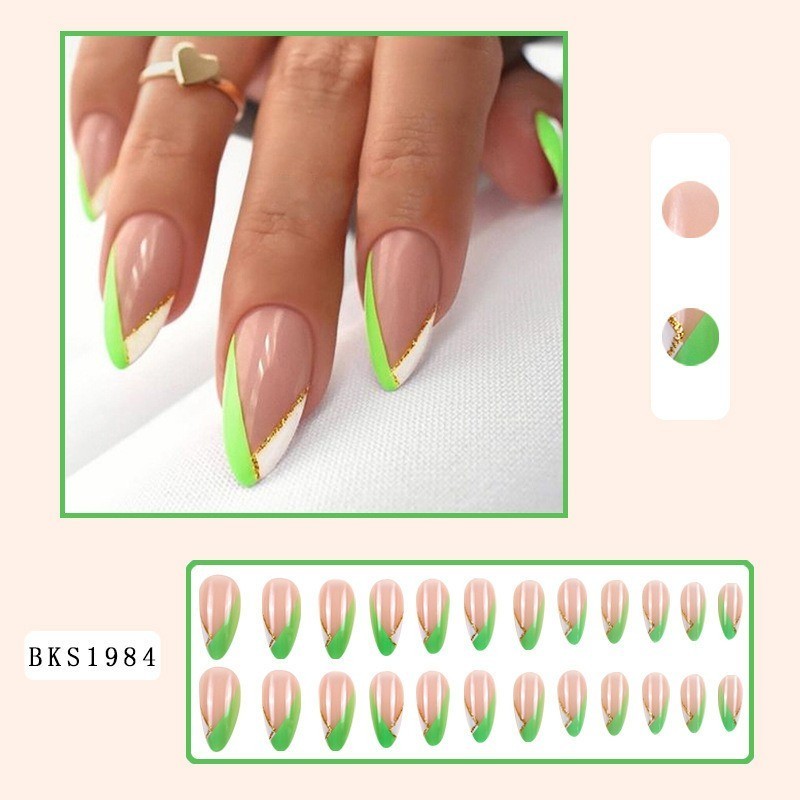 Almond Mid-Length Multi-colored Press-On Nails