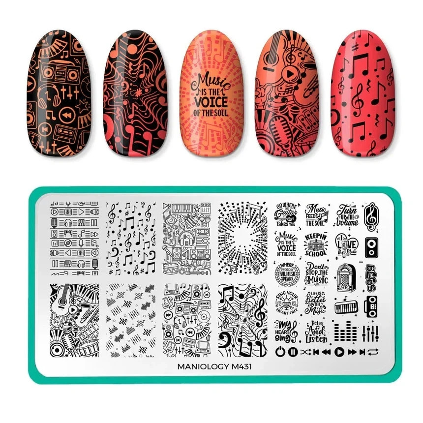 NEW Maniology M431 Nail Stamping Plate Music