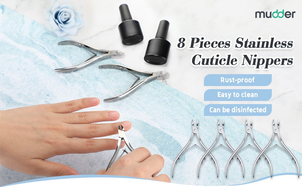 8 Pieces Cuticle Trimmer Stainless Steel Cuticle Nippers Pointed Blade