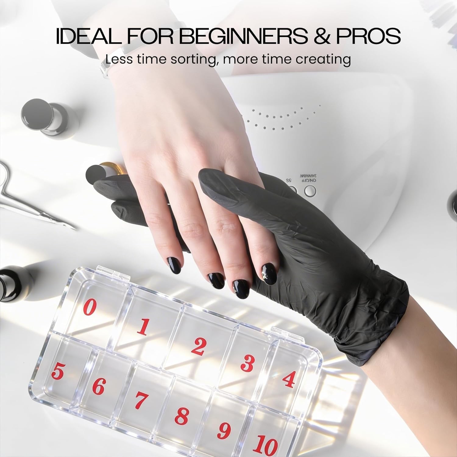 Clear 11 Compartment Nail Art Tip Organizer – Durable & Stylish Storage Case