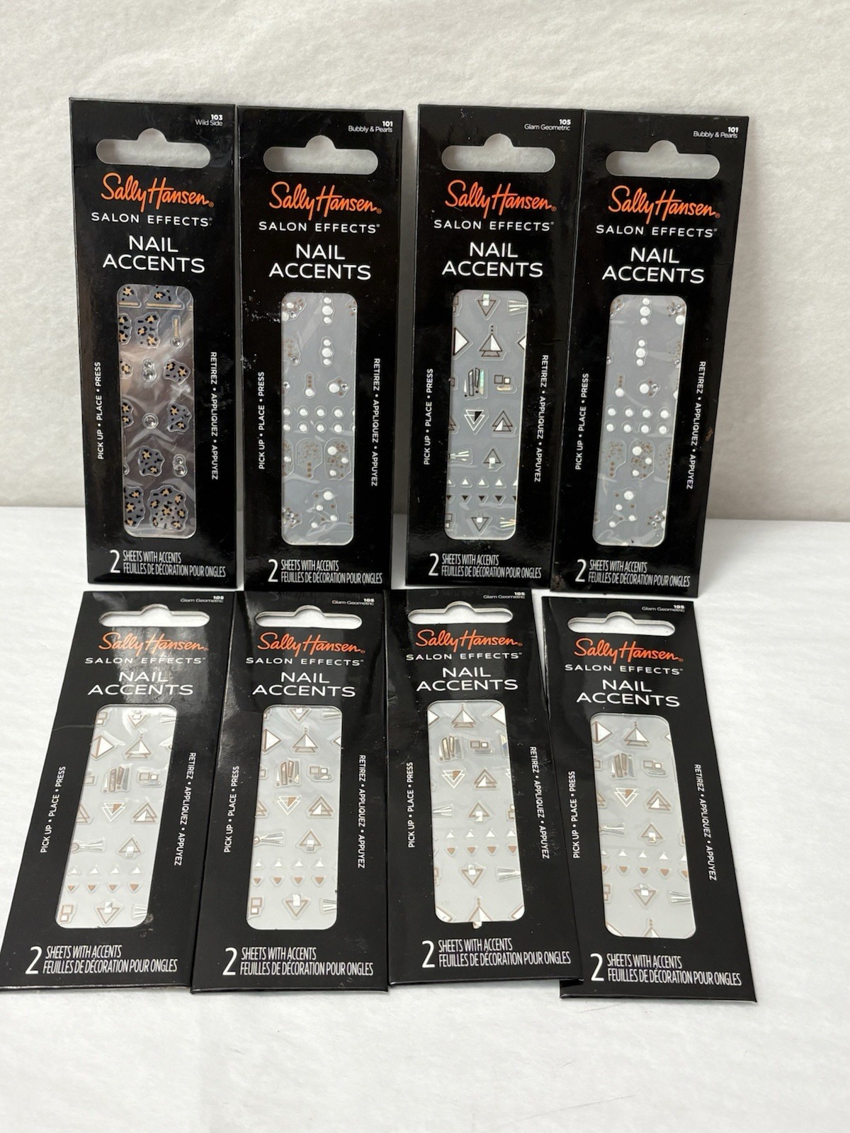 New Sally Hansen 8-PACK Salon Effects Nail Accents Assorted Design Stickers (R2)