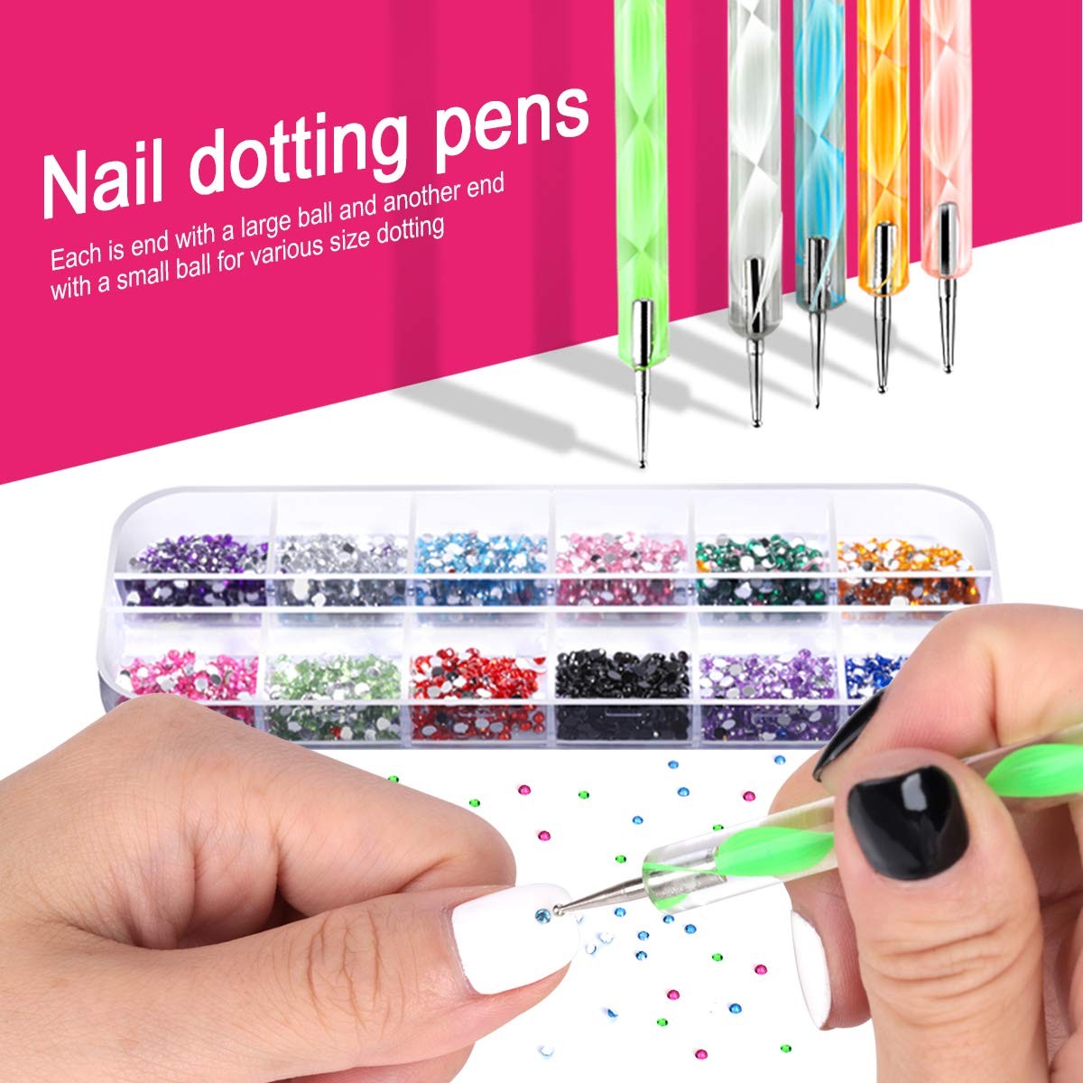 Teenitor Nail Art Kit Tools, Design with Black