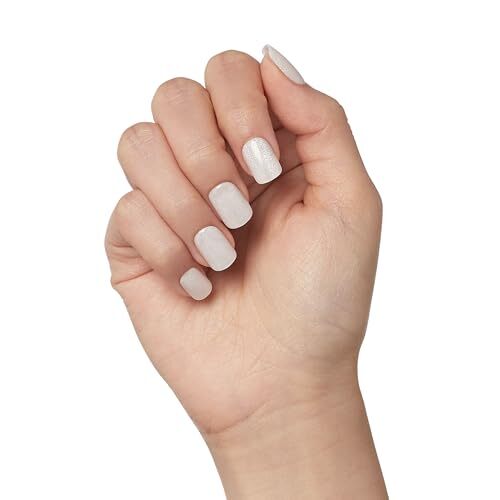 KISS No Glue Mani Press-On Nails, Color FX, Rebel’, Light White, Short Size,