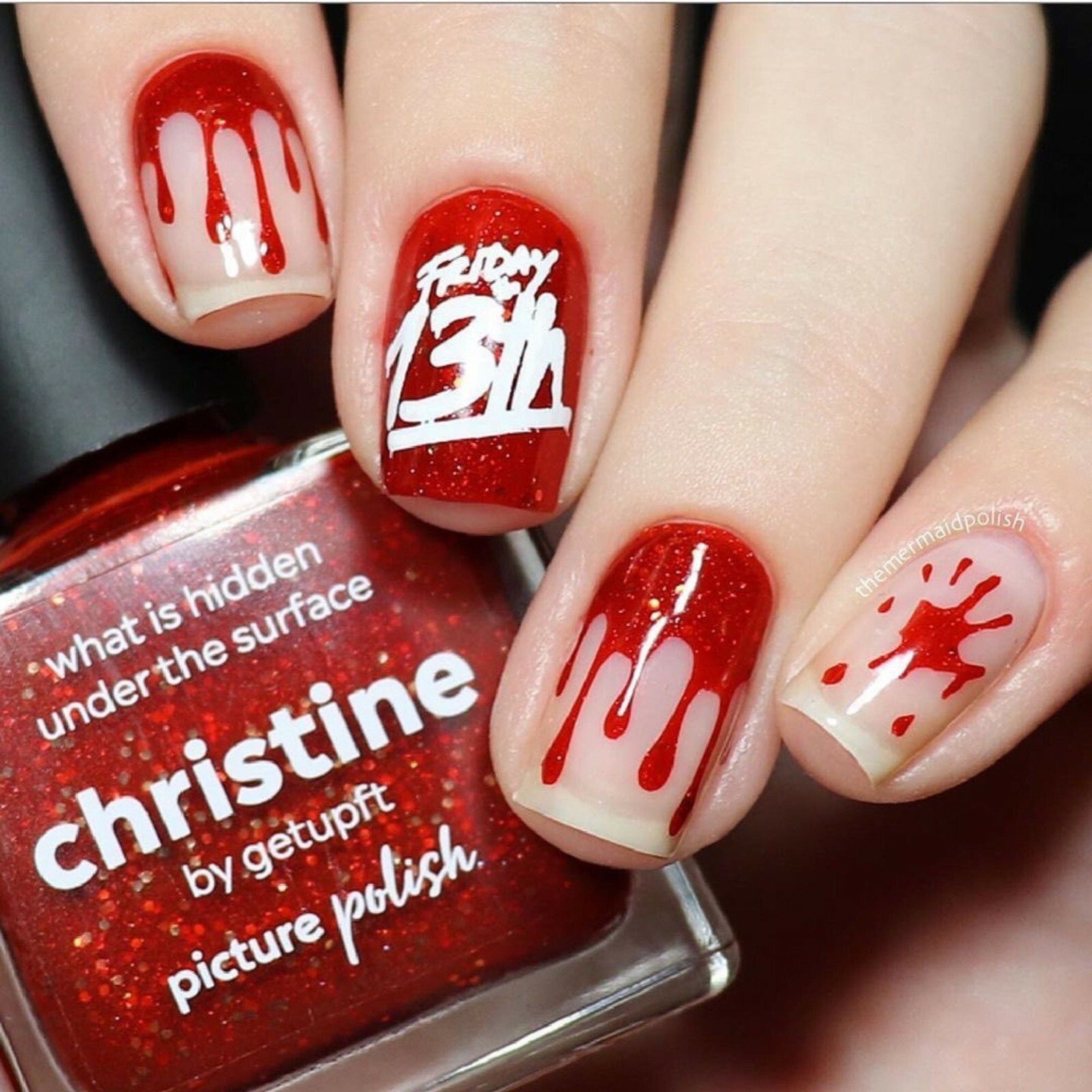Bloody Hands Stencils for Nails, Halloween Nail Stickers, Nail Art, Nail Vinyls