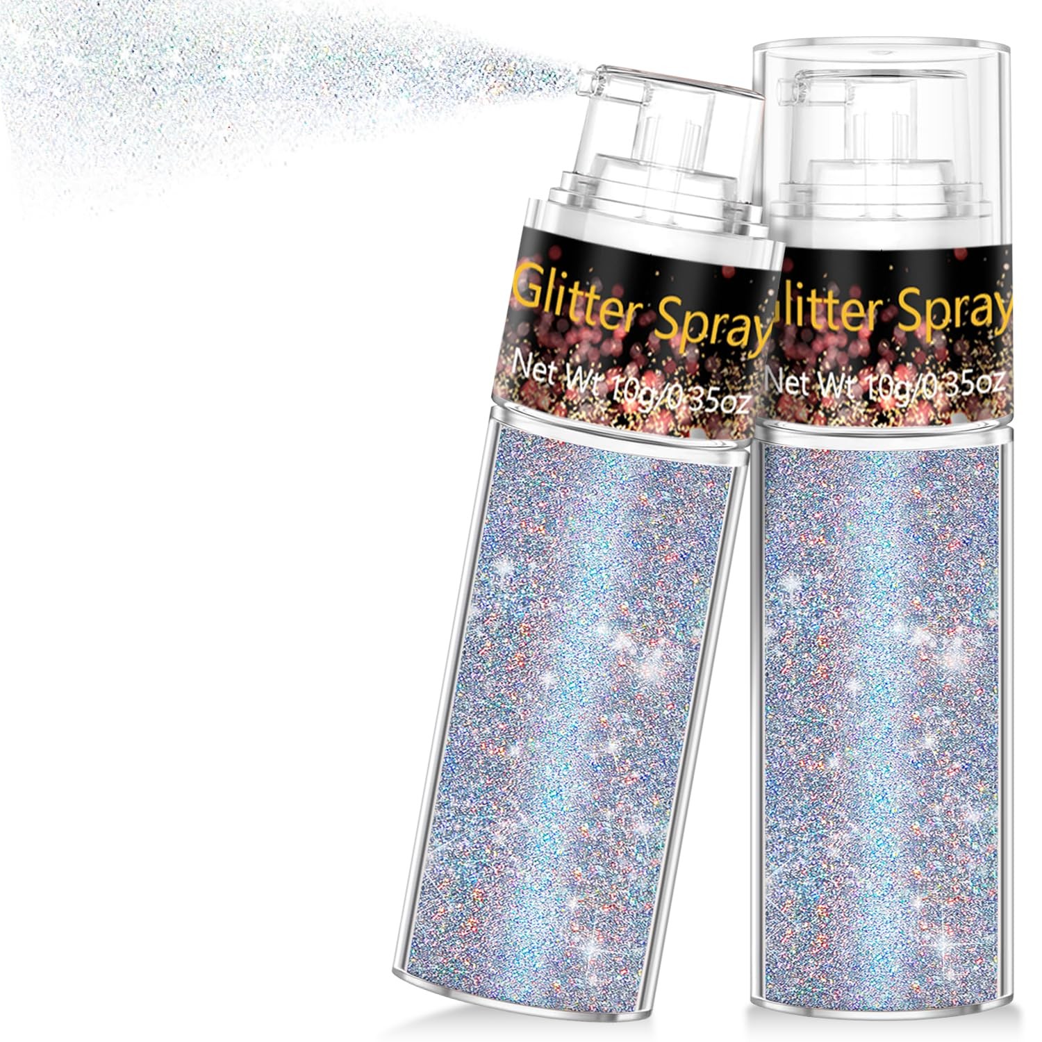 Hair and Body Glitter Spray, 1PC Glint-Rainbow Glitter Hairspray Dry Powder M…
