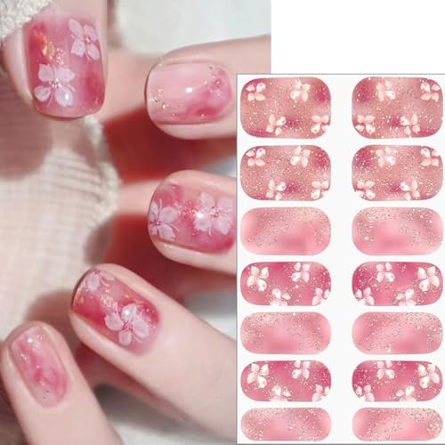 6 Sheets Flower Nail Gel Stickers Self-Adhesive Spring Nail Polish Spring-6