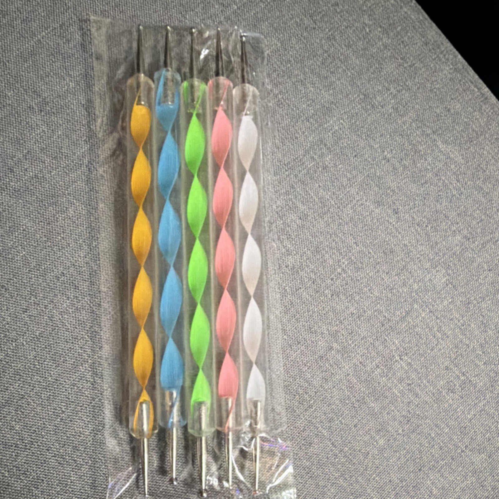 Set of 5 Multicolor Double Head Durable Nail Dotting Tools for Nail Art