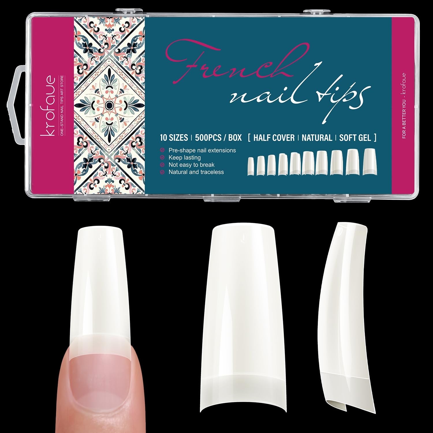 Versatile 500pcs Half Cover Acrylic Tips – Perfect for Nail Art Lovers & Gifts