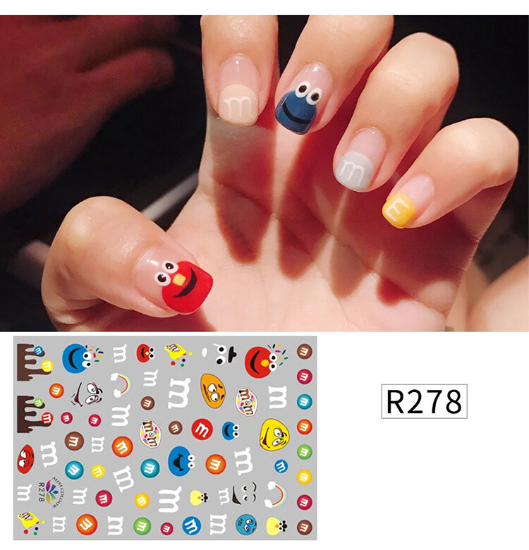 Nail Art 3D Stickers Stones Design Decoration Tips Candies Red White Black R278
